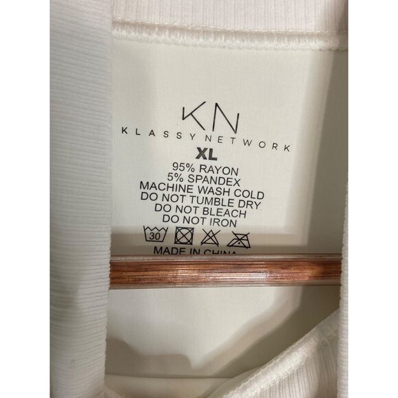 Klassy Network Mockneck Long Sleeve Brami Cropped Ribbed Top-sz XL - Picture 5 of 9